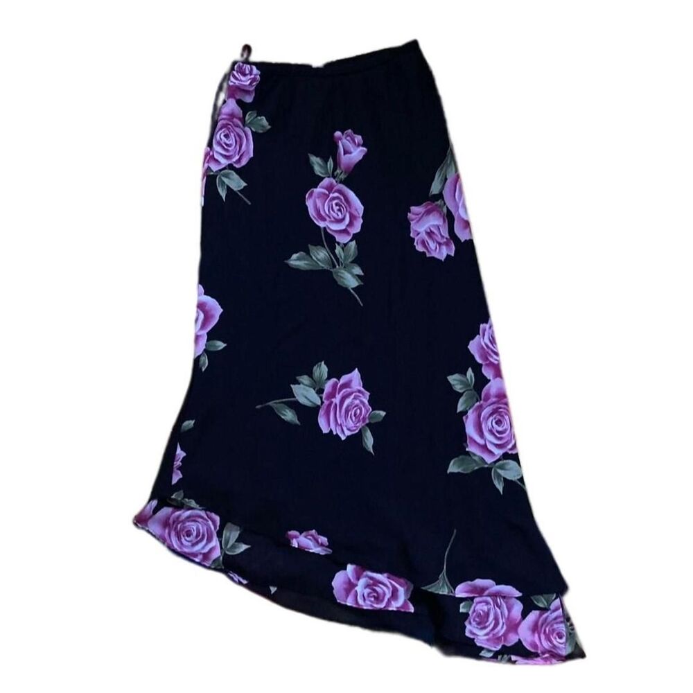 90s/Y2K Women's floral asymmetric skirt